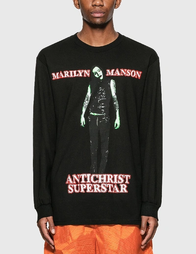 Pleasures X Marilyn Manson Superstar Long Sleeve T-shirt In Black