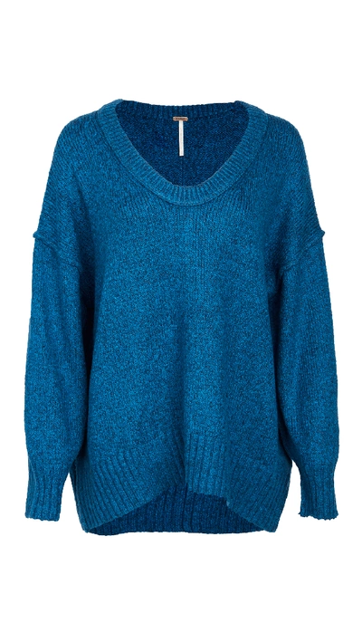 Free People Brookside Tunic Jumper In Halcyon Blue