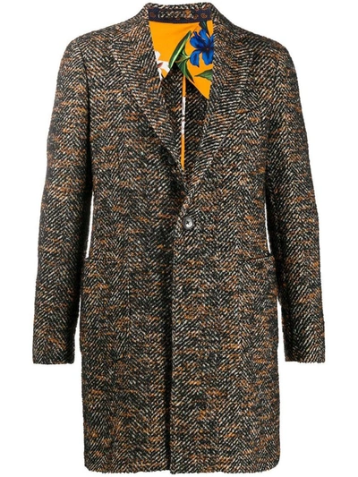 Etro Speckled Single-breasted Coat In Multi