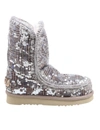 MOU MOU WOMEN'S SILVER SEQUINS ANKLE BOOTS,MUFW101030KTASQBE 40