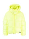 Valentino Quilted Hooded Down Jacket In Yellow In Yellow