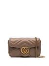 Gucci Supermini Gg Marmont Leather Bag In Neutrals