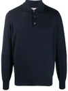 BRUNELLO CUCINELLI LONG SLEEVED KNITTED POLO SHIRT