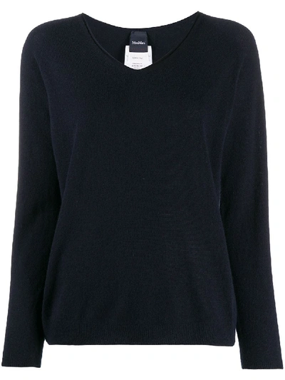 Max Mara V-neck Jumper In Blue