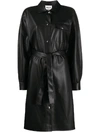 SEMICOUTURE FAUX LEATHER SHIRT DRESS
