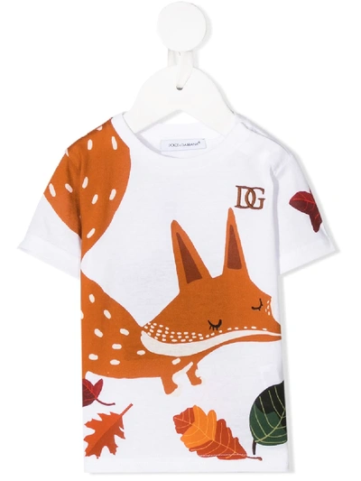 DOLCE & GABBANA FOX-PRINT COTTON T-SHIRT 