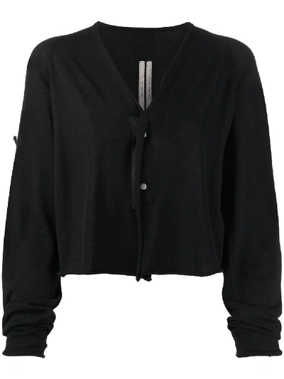 Rick Owens Dropped Shoulder Cardigan In Black