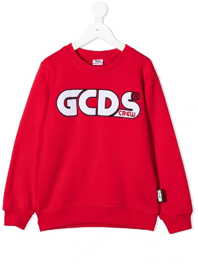 Gcds Kids' Logo-print Sweatshirt In Red