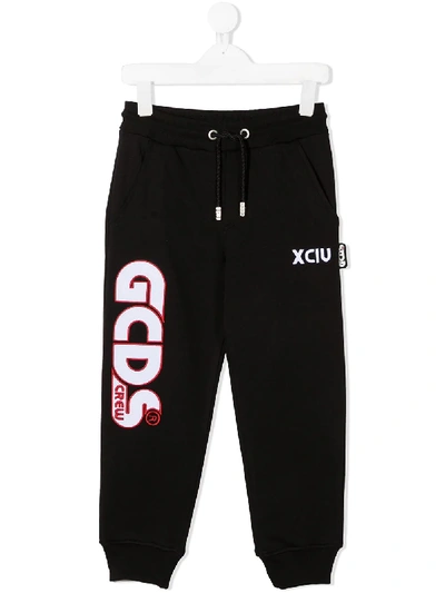 Gcds Kids' Logo-print Track Pants In Black