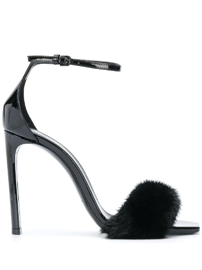 Saint Laurent Bea Squared-toe Sandals In Black