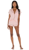 Eberjey Gisele 2-piece Shortie Pajama Set In Sorbet & Black
