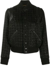 SAINT LAURENT SEQUIN-EMBELLISHED BOMBER JACKET