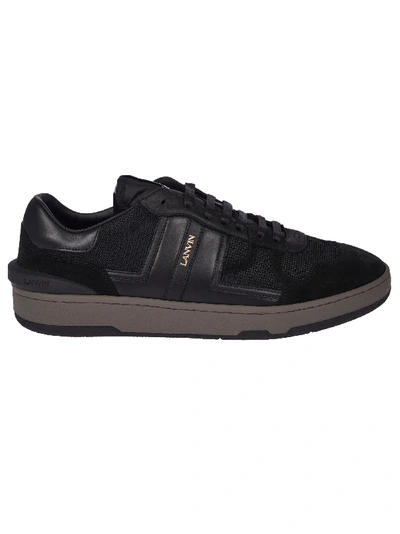 Lanvin Black Leather Clay Low Sneakers