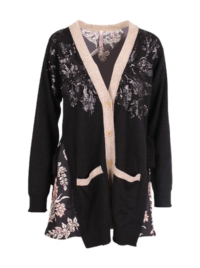 Antonio Marras Multicolour Cardigan W/paillettes In Black