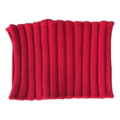 Pre-owned Versace Cashmere Scarf In Red