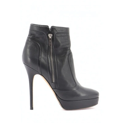 Pre-owned Jimmy Choo Leather Boots In Black