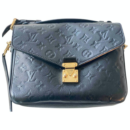 Pre-Owned Louis Vuitton Metis Black Leather Handbag | ModeSens