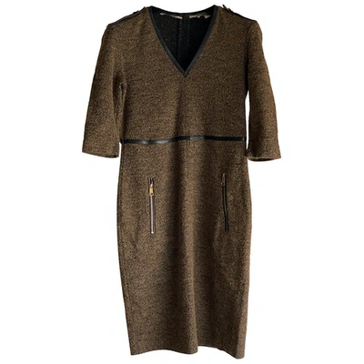 Pre-owned Burberry Wool Mid-length Dress In Brown