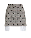 MONSE Polka Dot Plaid Mini Skirt,060053154754