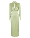MATERIEL Silk Wrap Midi Dress,060056803710