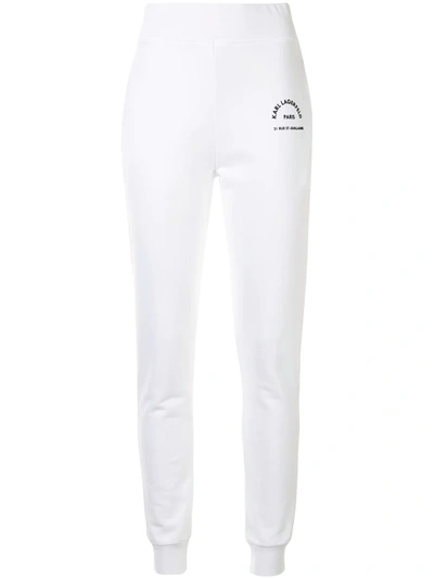 Karl Lagerfeld Rue St Guillaume Print Track Pants In White