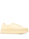 Jil Sander Panelled Low-top Leather Sneakers In Neutrals