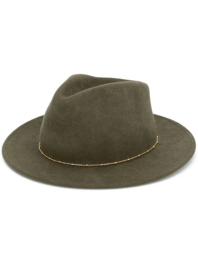 Van Palma Noe Chain Embellished Hat In Green