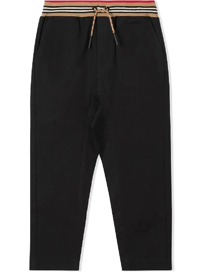 BURBERRY STRIPE-DETAIL TRACK PANTS