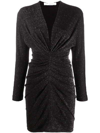 Iro Riga Shiny Ruched Mini Dress In Black