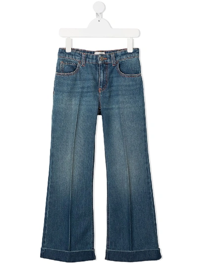 Gucci Kids' Bootcut Denim Jeans In Blue