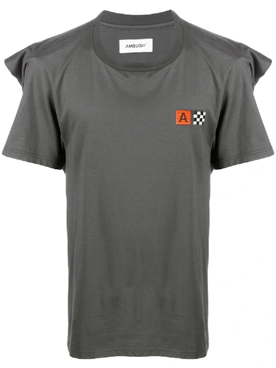 Ambush Yoke-bib T-shirt In Grey