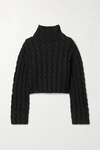 BALENCIAGA CROPPED CABLE-KNIT TURTLENECK jumper