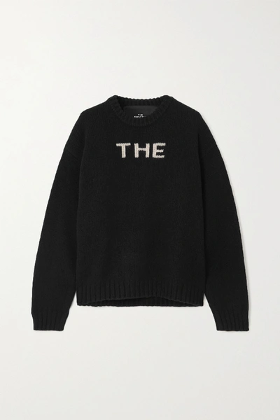 The Marc Jacobs Jacquard-knit Wool-blend Jumper In Black