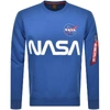 Alpha Industries Felpa Nasa Reflective Bluette In Blue