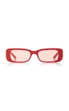 Balenciaga Women's Dynasty Square-frame Acetate Sunglasses In Red