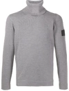 Stone Island Pullover Mit Geripptem Rollkragen In Grey
