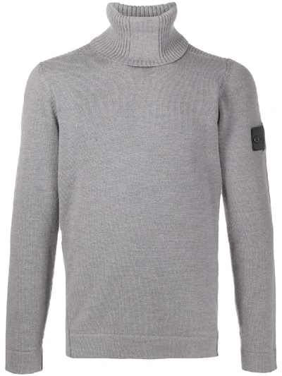 Stone Island Pullover Mit Geripptem Rollkragen In Grey