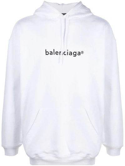Balenciaga New Copyright Relaxed-fit Hoodie In White