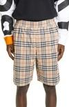 Burberry Men Printed Polyester Swimming Shorts In Archive Beige Ip Check