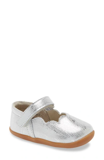 See Kai Run Girls' Susie First Walker Mary Jane Flats - Baby, Toddler In Silver