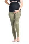 Preggo Leggings Moto Maternity Leggings In Green