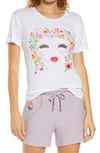 CHASER FLORAL FACE GRAPHIC SLEEP TEE,CW6296-CHA5638-WHT