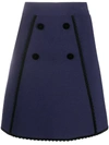 Sandro Jemy Button Front Skirt In Blue