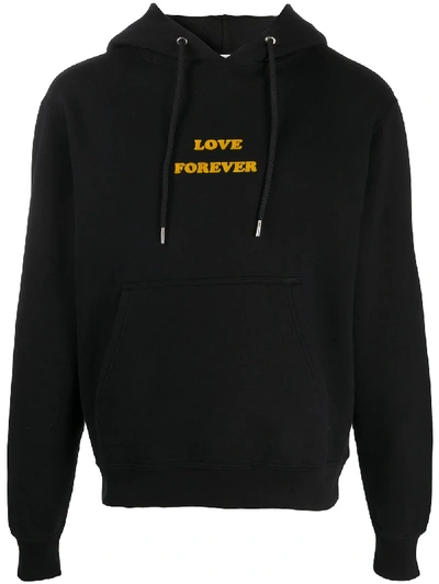 Sandro Cotton Love Forever Hoodie In Black