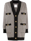 Sandro Dane Oversized Houndstooth Cardigan In Neutrals