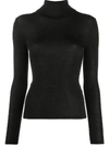 Saint Laurent Fitted Rollneck Jumper In Black