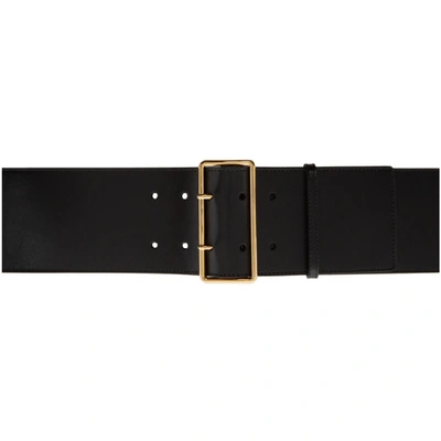 Alexander Mcqueen Leather Waist Belt In Black