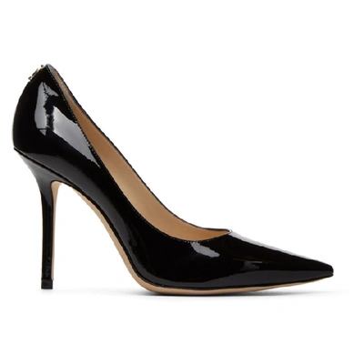 Jimmy Choo Love 85 Black Patent Leather Pumps In Brown
