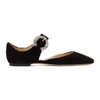 JIMMY CHOO BLACK GIN MARY-JANE FLATS