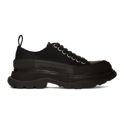 Alexander Mcqueen Canvas Exaggerated-sole Trainers In Black
